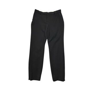 MM LaFleur Straight Leg Wool Blend Trouser Pants Womens 10 Side Piping Ankle Zip